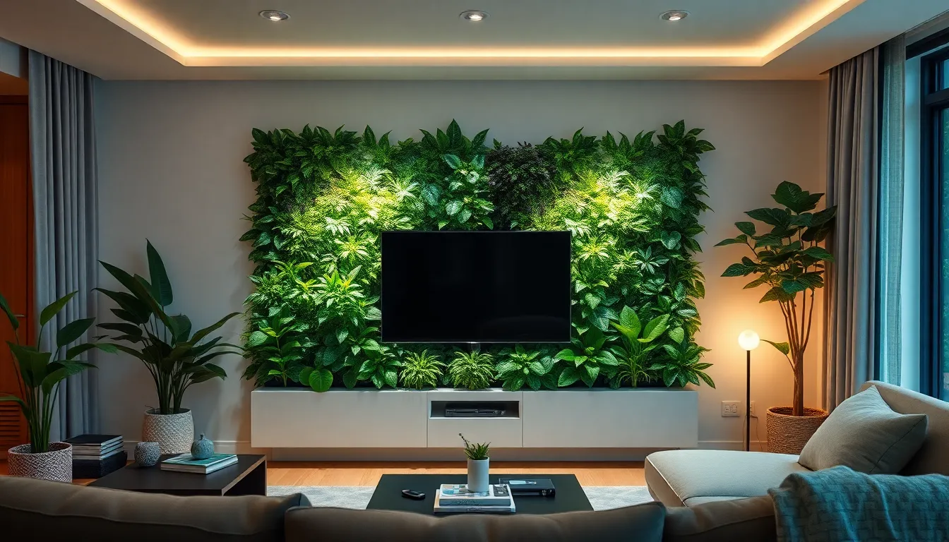 TV Wall with Plants: 7 Stunning Ways to Transform Your Entertainment Space 6 TV Wall with Plants: 7 Stunning Ways to Transform Your Entertainment Space 5