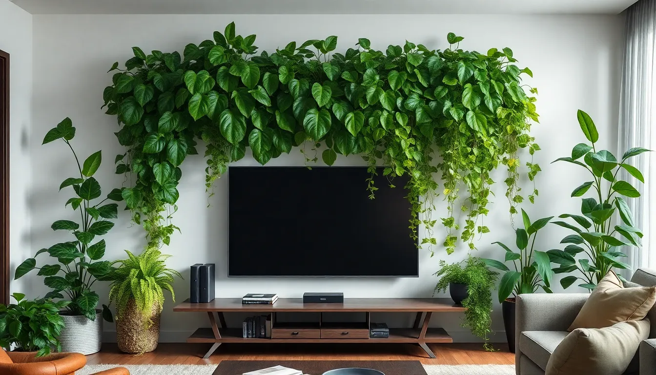 TV Wall with Plants: 7 Stunning Ways to Transform Your Entertainment Space 8 TV Wall with Plants: 7 Stunning Ways to Transform Your Entertainment Space 7