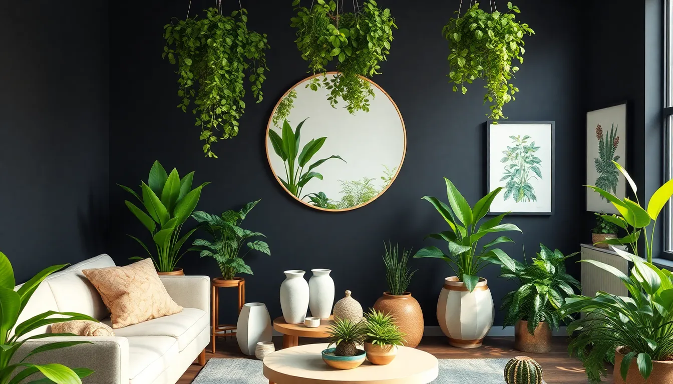 Black Room with Plants: 7 Stunning Design Ideas That Transform Your Space 9