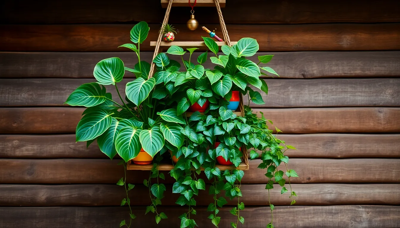 Hanging Ladder with Plants: 15 Stunning DIY Ideas for Vertical Gardens in Small Spaces 9