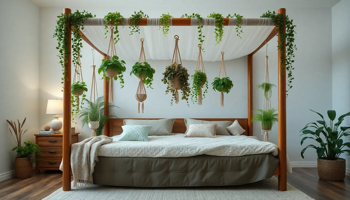 Canopy Bed with Plants: Transform Your Bedroom Into a Botanical Paradise 12 Canopy Bed with Plants: Transform Your Bedroom Into a Botanical Paradise 11
