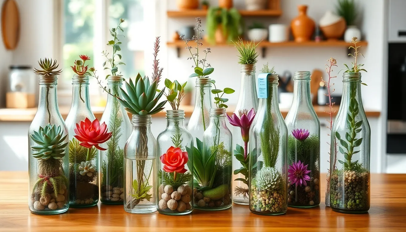 15 Creative Glass Bottle Plants Ideas That Transform Any Space Into Green Paradise 12 15 Creative Glass Bottle Plants Ideas That Transform Any Space Into Green Paradise 11