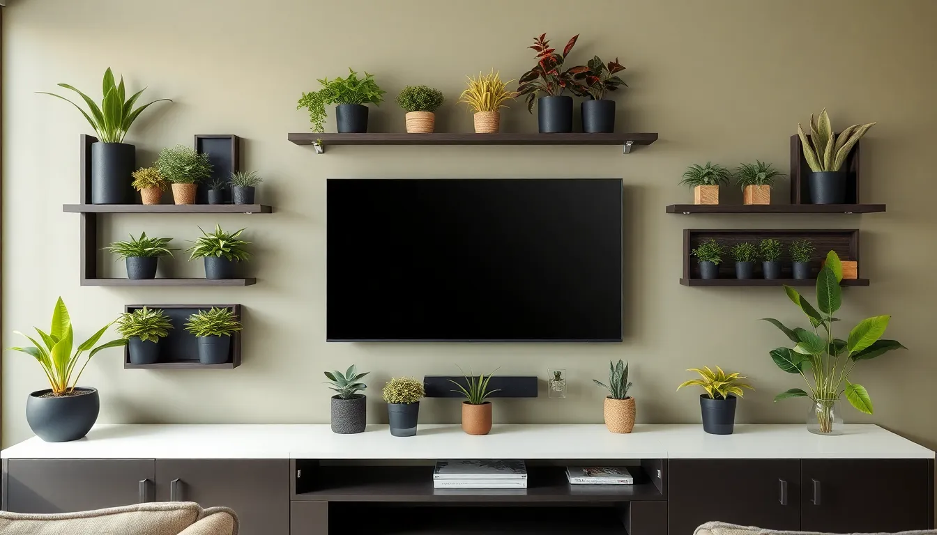 TV Wall with Plants: 7 Stunning Ways to Transform Your Entertainment Space 14 TV Wall with Plants: 7 Stunning Ways to Transform Your Entertainment Space 13