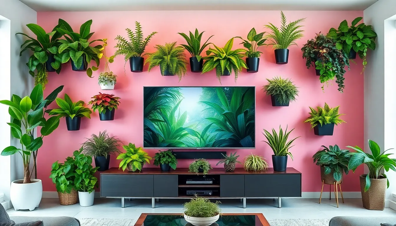 TV Wall with Plants: 7 Stunning Ways to Transform Your Entertainment Space 16 TV Wall with Plants: 7 Stunning Ways to Transform Your Entertainment Space 15