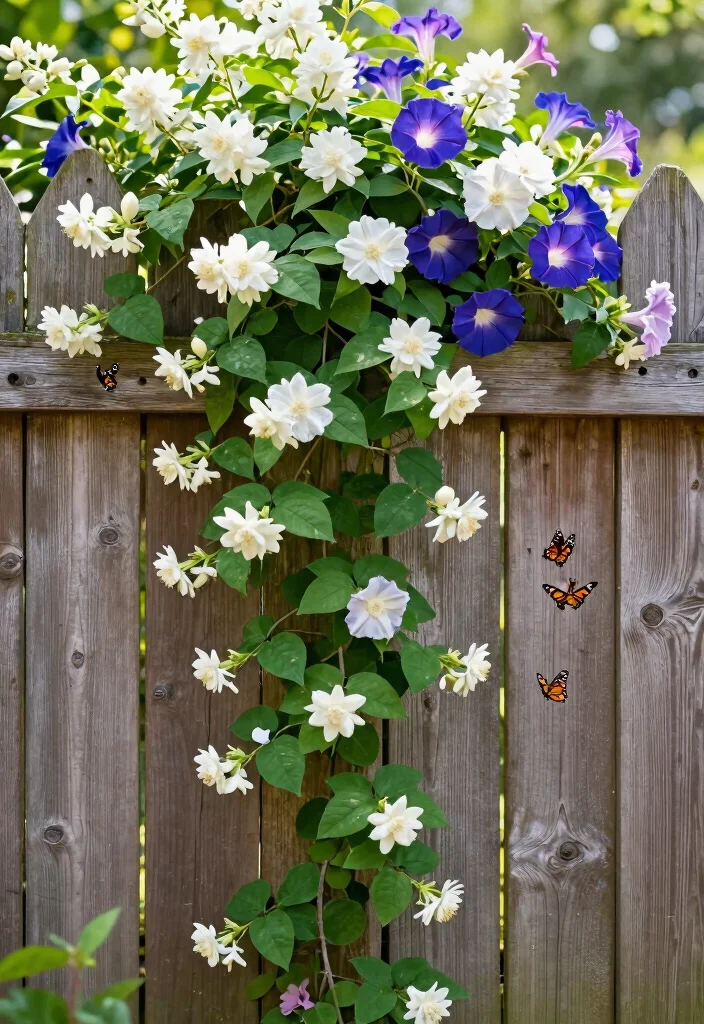 10 Along Fence Ideas to Maximize Border Planting Space 2. Climbing Plants 0