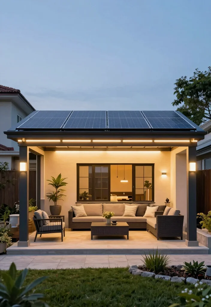 10 Angled Pergola Ideas for Modern Backyard Design 10 10 Angled Pergola Ideas for Modern Backyard Design 10. Solar Powered Pergola 0