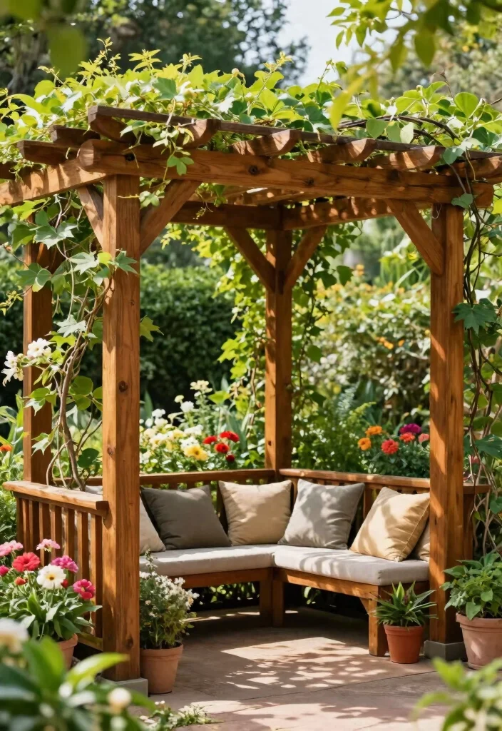 10 Angled Pergola Ideas for Modern Backyard Design 2 10 Angled Pergola Ideas for Modern Backyard Design 2. Natural Wood Angled Pergola 0