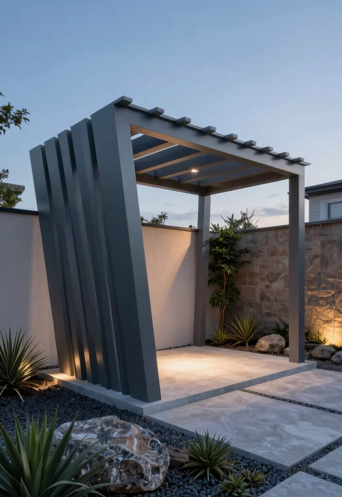 10 Angled Pergola Ideas for Modern Backyard Design 6 10 Angled Pergola Ideas for Modern Backyard Design 6. Geometric Angled Pergola 0