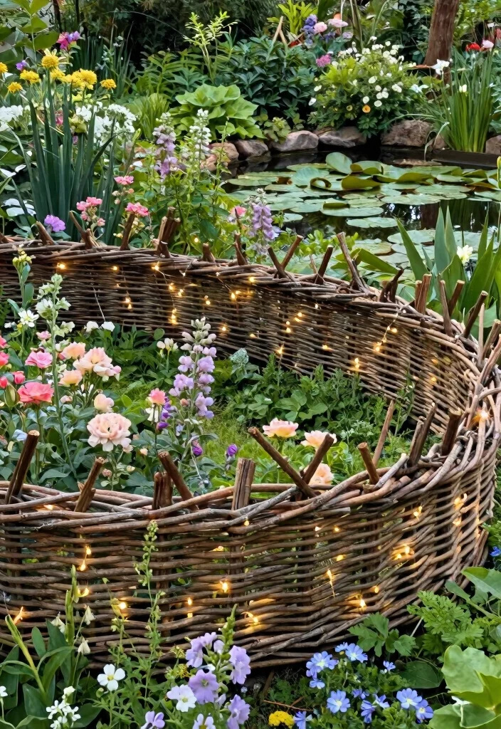 10 Animal Crossing Fence Ideas for Cute Garden Inspiration - 4. Woven Willow Fence 1