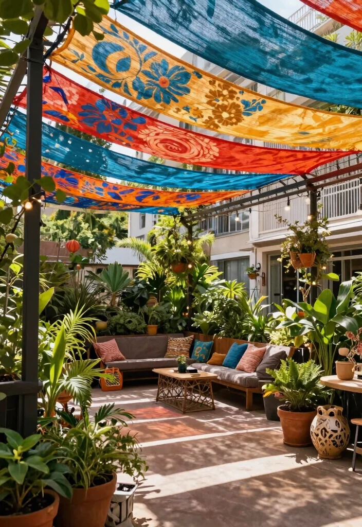 10 Arched Pergola Ideas for Elegant Garden Structure 5. Colorful Fabric Canopies 0