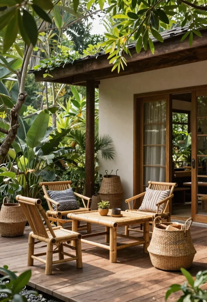 10 Bali Patio Ideas for a Relaxing Tropical Outdoor Feel - 3. Natural Textures and Materials 1