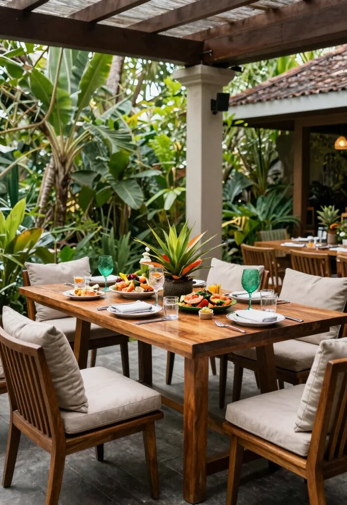 10 Bali Patio Ideas for a Relaxing Tropical Outdoor Feel - 8. Comfortable Outdoor Dining Spaces 1