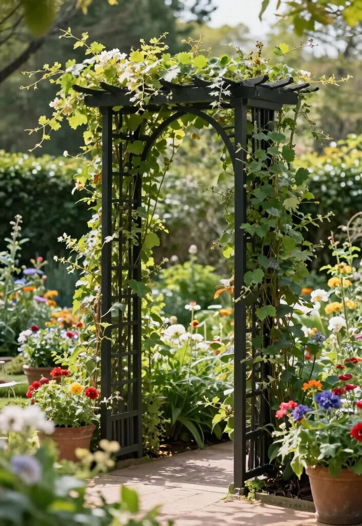 10 Black Trellis Ideas for Modern Garden Contrast 8. Trellis as a Privacy Screen 0