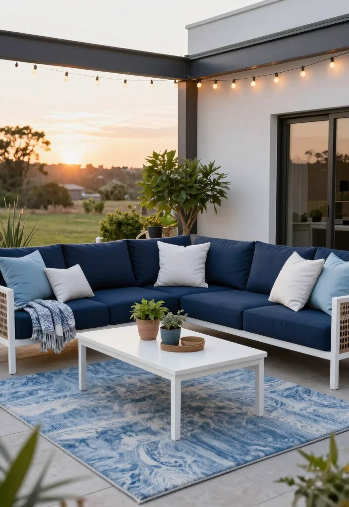 10 Blue Patio Ideas for Fresh and Coastal Style Spaces - 2. Blue Outdoor Furnishings 1