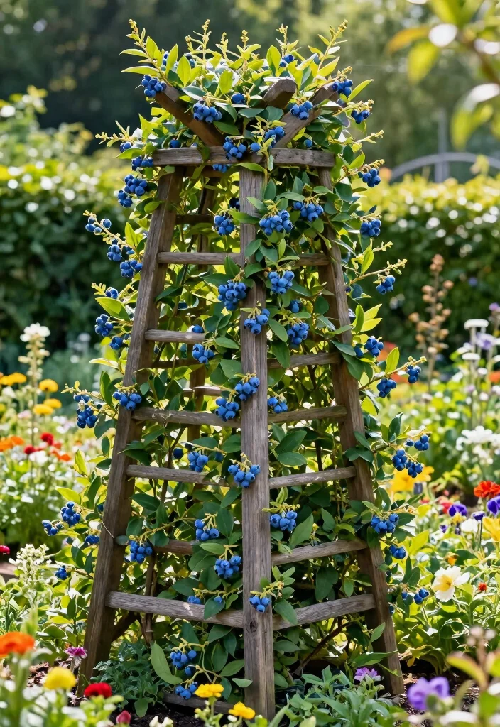 10 Blueberry Trellis Ideas for Healthy and Productive Plants - 10. Arching Obelisk Trellis 1
