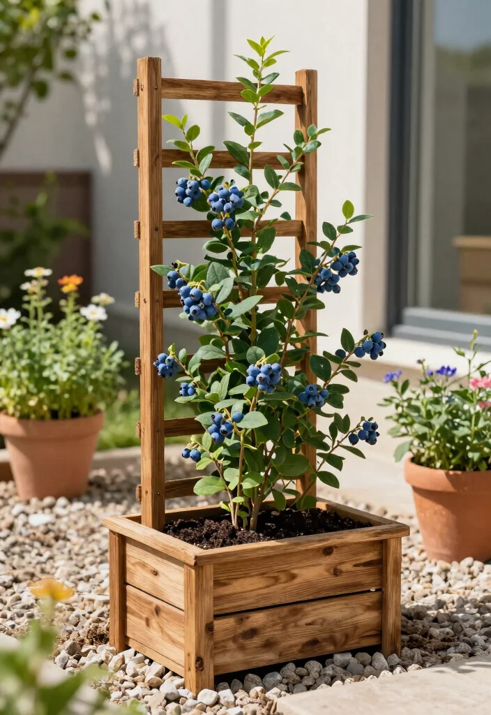 10 Blueberry Trellis Ideas for Healthy and Productive Plants - 4. Vertical Planter Trellis 1