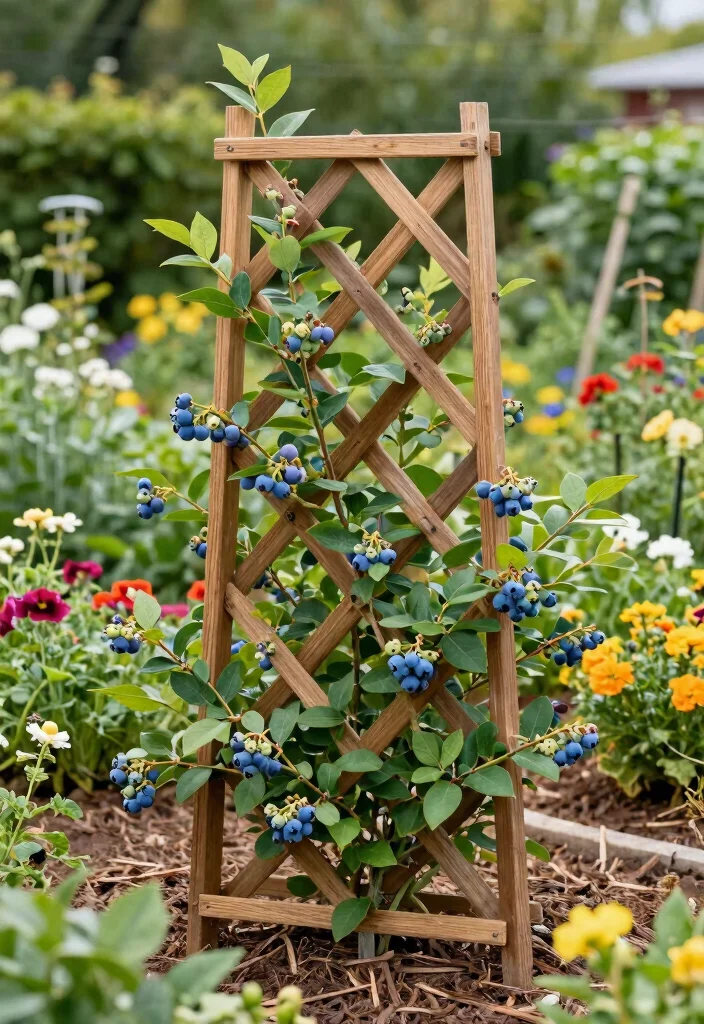 10 Blueberry Trellis Ideas for Healthy and Productive Plants - 6. Grid Trellis 1