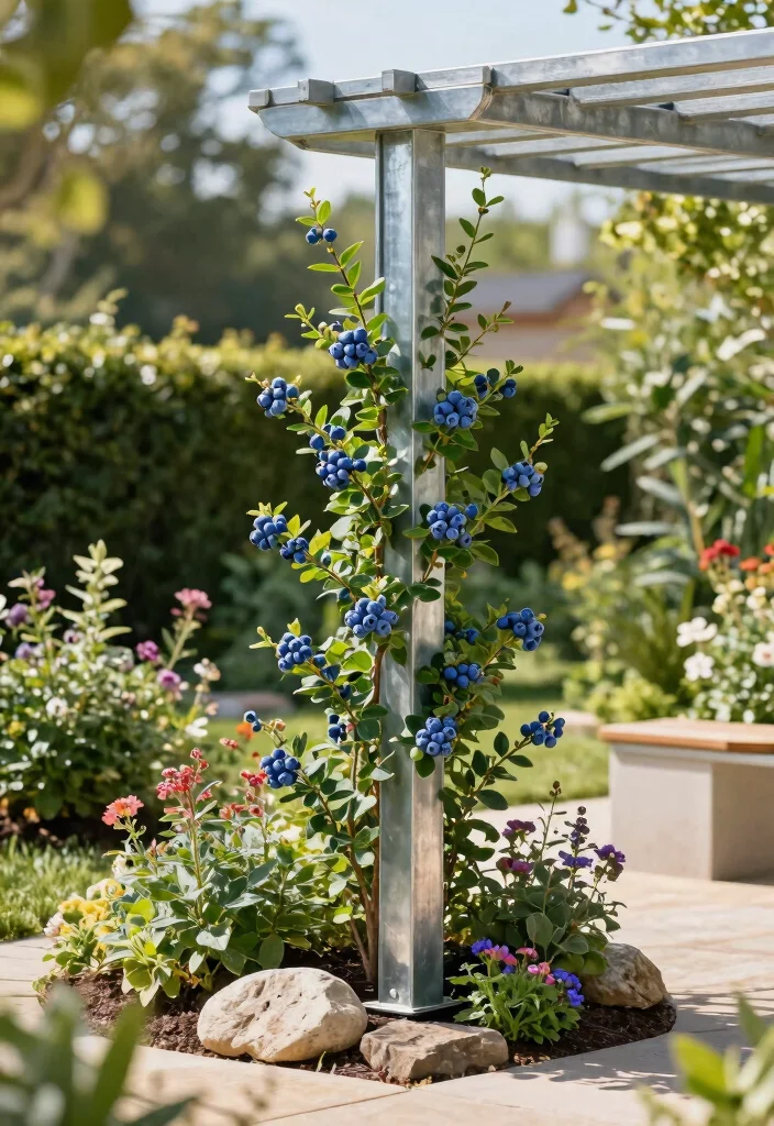 10 Blueberry Trellis Ideas for Healthy and Productive Plants - 8. Column Trellis 1