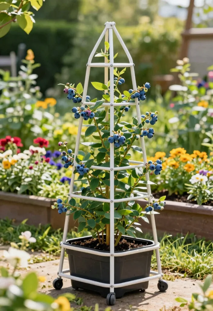 10 Blueberry Trellis Ideas for Healthy and Productive Plants - 9. Portable Trellis 1