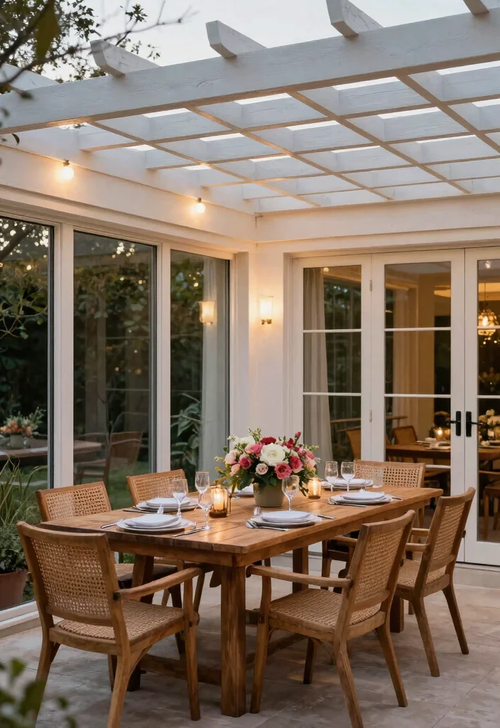 10 Closed In Pergola Ideas for Year Round Outdoor Use - 3. Open-Air Dining 1