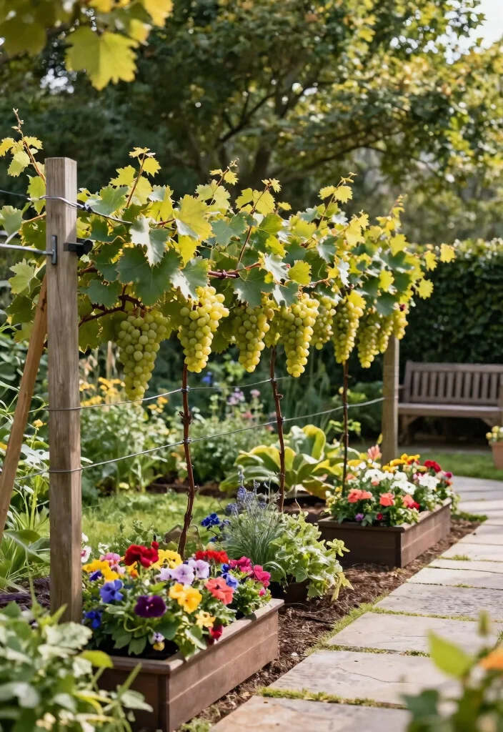 10 Concord Grape Trellis Ideas for Strong Backyard Vines - 2. Horizontal Trellis System 1