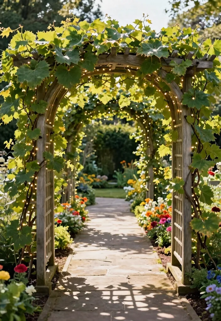 10 Concord Grape Trellis Ideas for Strong Backyard Vines - 6. Garden Arbor Trellis 1