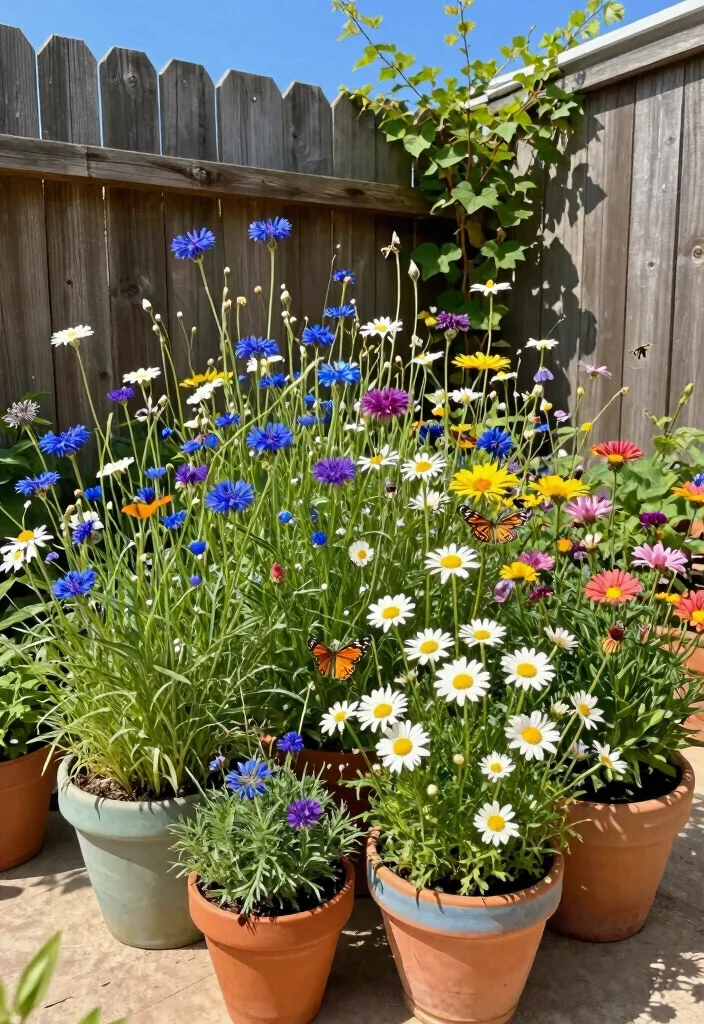 10 Cottage Garden Patio Ideas for Soft and Charming Design - 3. Incorporate Wildflowers 1