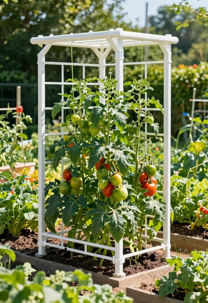 10 Dollar Tree Trellis Ideas for Budget Friendly Garden Support - 3. PVC Pipe Trellis 1