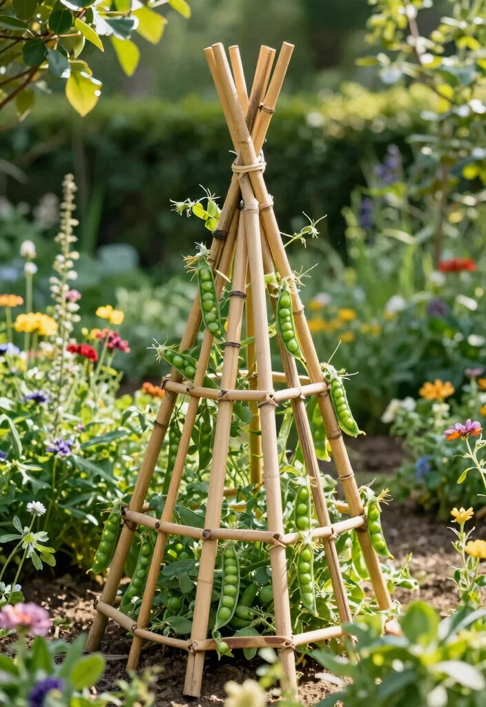 10 Dollar Tree Trellis Ideas for Budget Friendly Garden Support - 4. Bamboo Canes Trellis 1