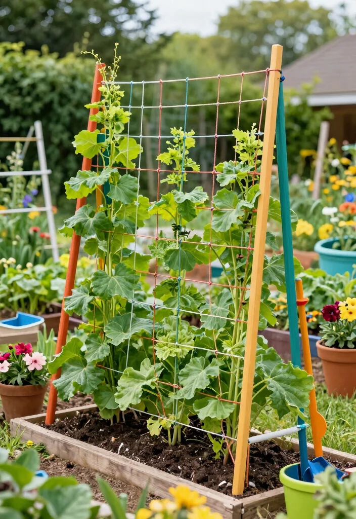 10 Dollar Tree Trellis Ideas for Budget Friendly Garden Support - 7. DIY String Trellis 1