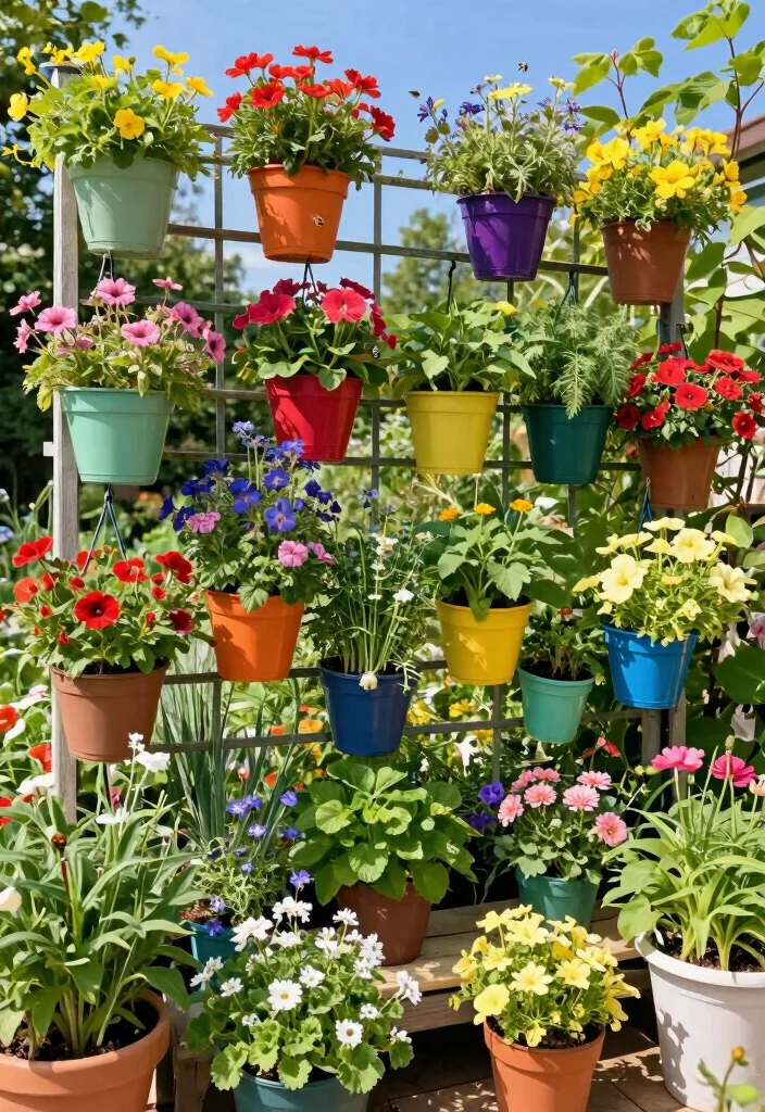 10 Downspout Trellis Ideas for Smart Vertical Growing - 10. Colorful Collage Trellis 1