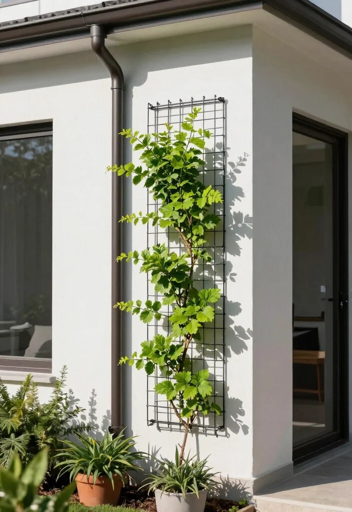 10 Downspout Trellis Ideas for Smart Vertical Growing - 4. Wire Trellis Frames 1