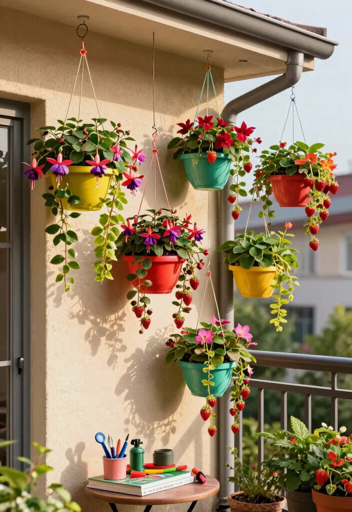 10 Downspout Trellis Ideas for Smart Vertical Growing - 5. Hanging Planters 1