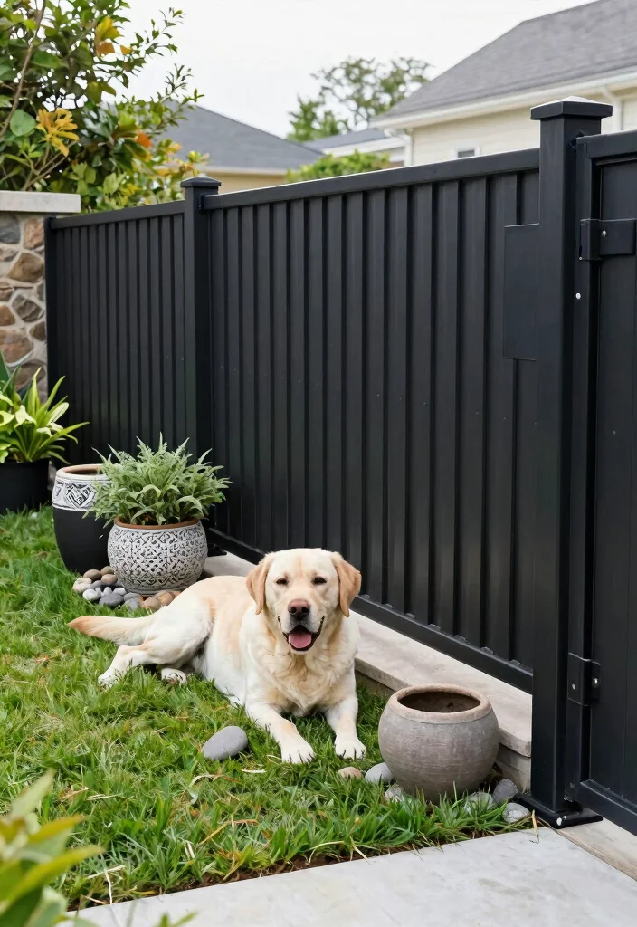 10 Fence Ideas for Dogs That Are Safe and Practical 8. Metal Garden Fencing 0