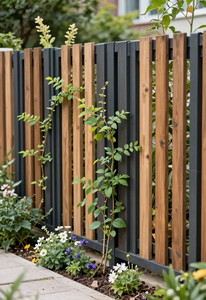 10 Flower Garden Fence Ideas for Decorative Plant Protection - 5. Mixed Material Fences 1