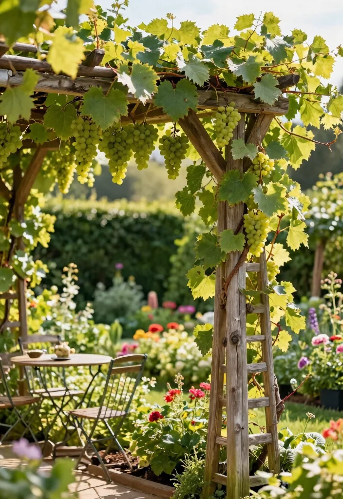 10 Grape Fence Ideas for Productive and Attractive Yards - 1. Classic Wooden Trellis 1