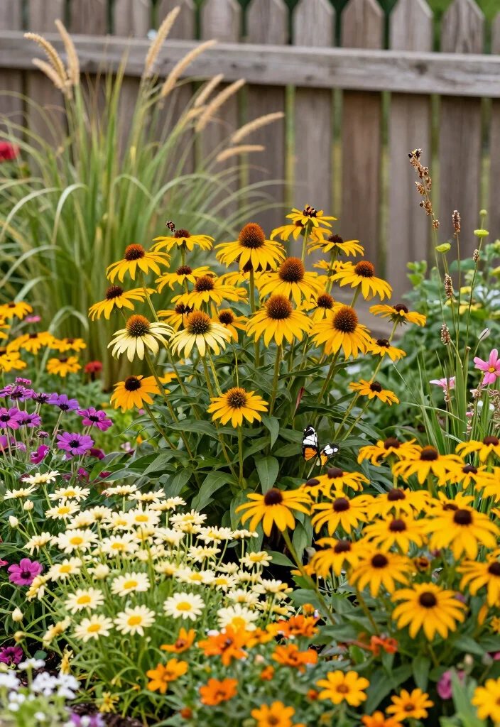 10 Grass Fence Ideas for Soft and Natural Privacy - 4. Soft Perennial Borders for Subtle Privacy 1