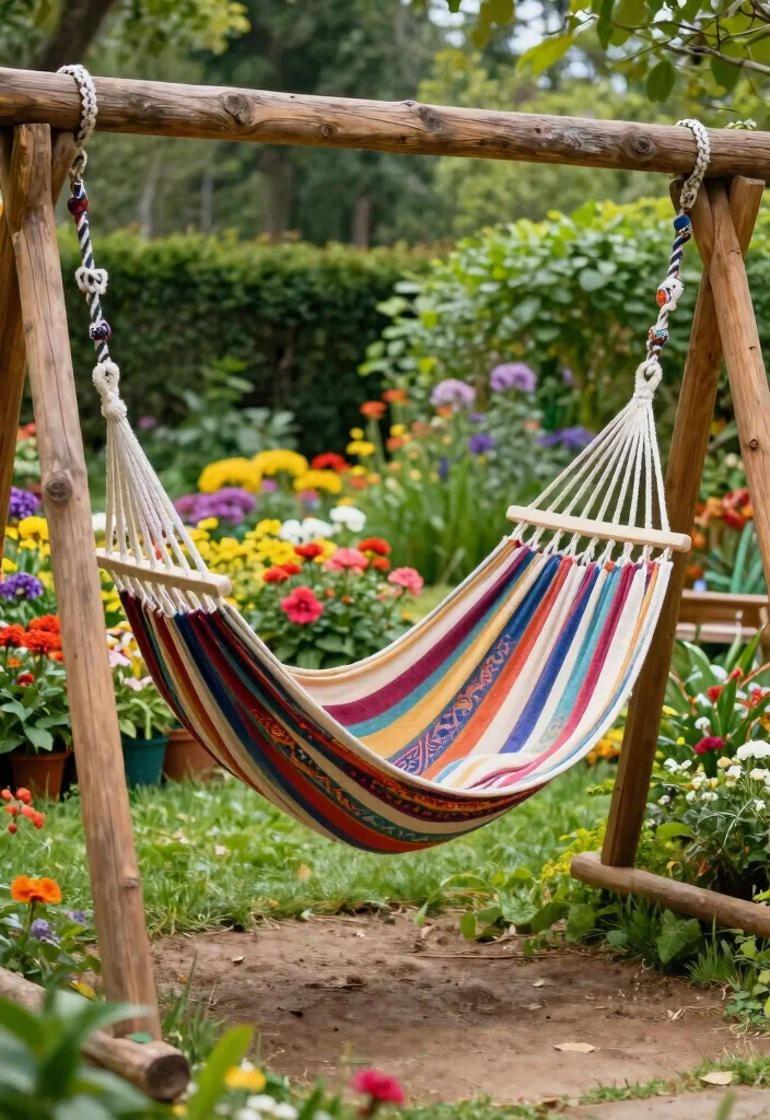10 Hammock Backyard Ideas for Relaxed and Cozy Outdoor Spaces - 3. Artistic Hammock Swing 1
