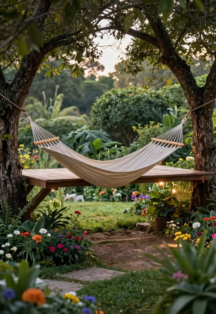 10 Hammock Backyard Ideas for Relaxed and Cozy Outdoor Spaces - 7. Elevated Hammock Retreat 1