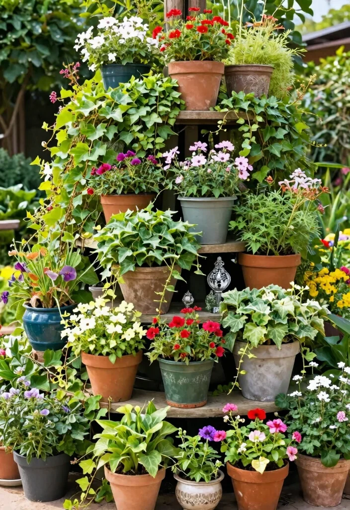 10 Ivy Fence Ideas for Green Living Garden Walls - 5. Multi-Level Ivy Garden 1