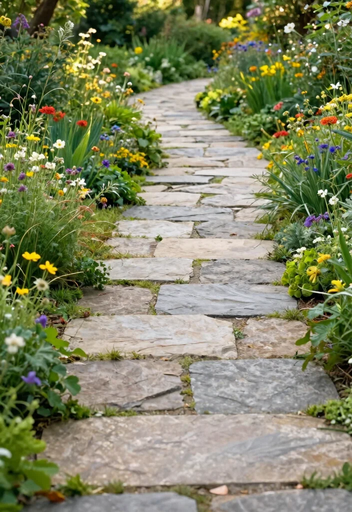 10 Natural Patio Ideas for Organic and Relaxed Outdoor Spaces - 3. Natural Stone Pathways for a Rustic Touch 1