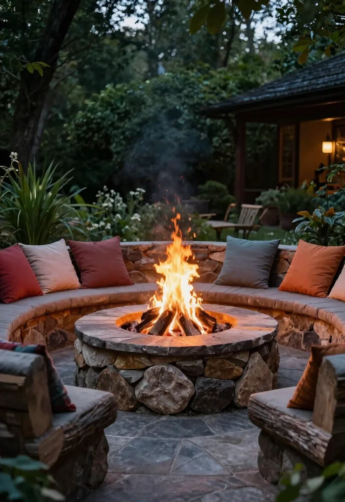 10 Natural Patio Ideas for Organic and Relaxed Outdoor Spaces - 4. Cozy Fire Pit for Year-Round Enjoyment 1