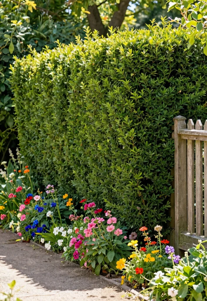 10 Natural Privacy Fence Ideas Using Hedges and Plants - 7. The Elegant Privet Hedge 1
