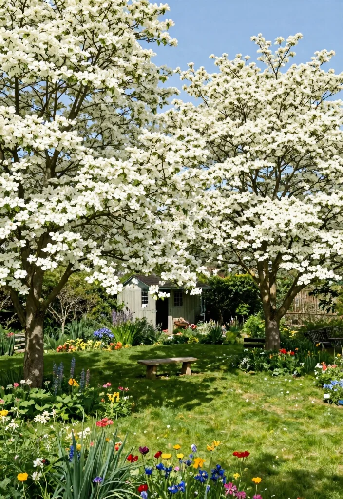 10 Natural Privacy Fence Ideas Using Hedges and Plants - 8. Flowering Dogwood as Natural Privacy 1