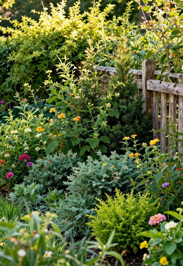 10 Natural Privacy Fence Ideas Using Hedges and Plants - 9. Mixed Shrub Borders for Privacy 1