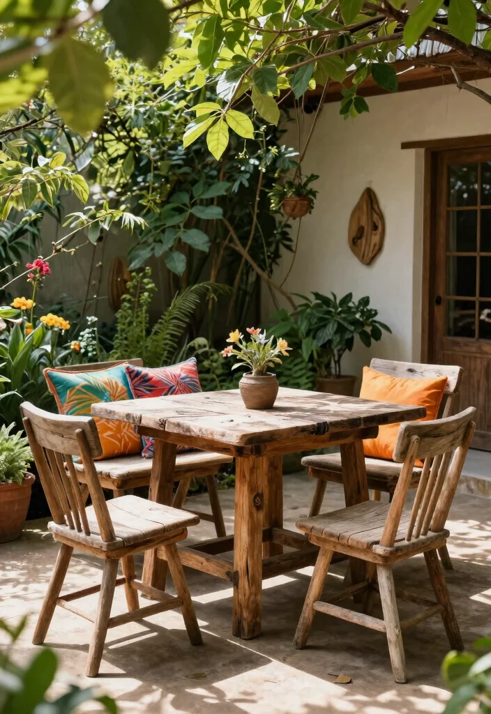 10 Outback Patio Ideas for Rustic and Durable Style 1 10 Outback Patio Ideas for Rustic and Durable Style 1. Repurposed Wood Furniture 0