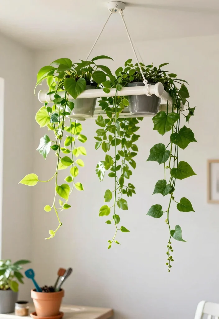 10 PVC Trellis Ideas for Lightweight and Affordable Support - 10. Hanging Trellis 1