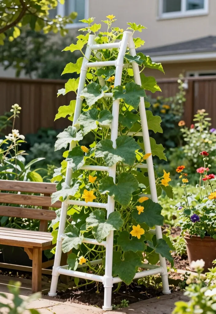 10 PVC Trellis Ideas for Lightweight and Affordable Support - 2. A-Frame Trellis 1