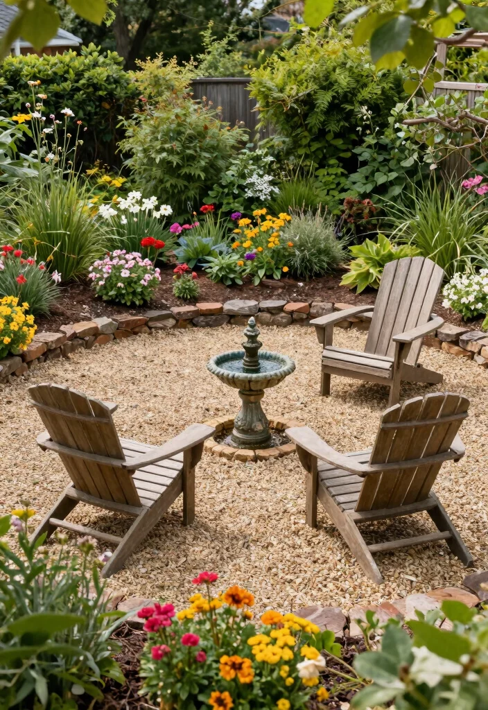 10 Pea Gravel Backyard Ideas for Low Cost Landscaping - 1. Serenity Zone with Gravel Pits 1