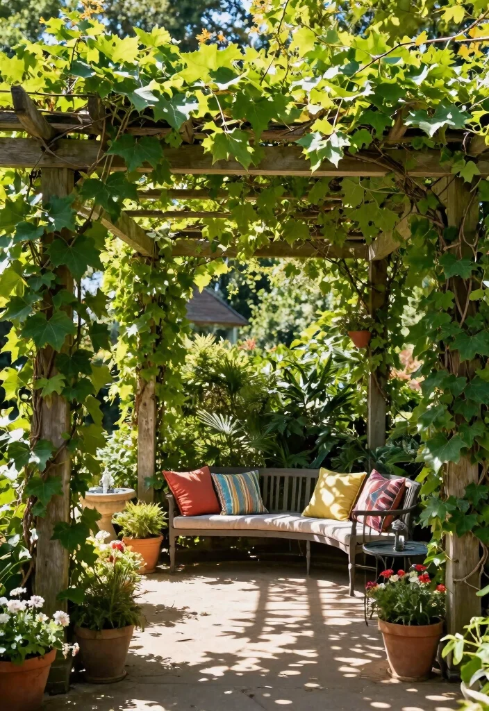10 Plant Pergola Ideas to Blend Shade and Greenery - 1. Lush Greenery Canopy 1